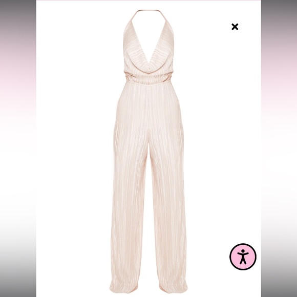 NWT Pretty Little Thing Cut Out Detail Pleated Jumpsuit - Picture 4 of 9